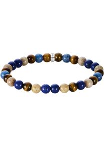 Armband Thomas Sabo "Bead Armband" Gr. 21, silber (silberfarben, braun, blau, natur, braun, blau, natur), Armb&auml;nder, Damen, 21, Silber 925 (recycelt), Armband, mit Dumortierit, Tigerauge, Lapislazuli-Imitat, Jaspis