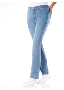 Bequeme Jeans Classic Basics, Damen, Gr. 46, Normalgr&ouml;&szlig;en, blau, bleached, 81% Baumwolle, 17% Polyester, 2% Elasthan, unifarben, lang, Jeans Bequeme Jeans