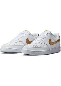 Sneaker Nike Sportswear "Court Vision Low Next Nature", Damen, Gr. 40,5, gold (wei&szlig;, metallic, gold, wei&szlig;), Synthetik, Schuhe Sneaker, Design auf den Spuren des Air Force 1