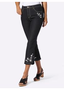 7/8-Jeans Classic Basics, Damen, Gr. 48, Normalgr&ouml;&szlig;en, schwarz, denim, 81% Baumwolle, 17% Polyester, 2% Elasthan, gemustert, mehrfarbig, 7/8-L&auml;nge, Jeans 7/8-Jeans