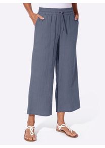 Culotte Casual Looks, Damen, Gr. 46, Normalgr&ouml;&szlig;en, rauchblau, 100% Baumwolle, unifarben, 7/8-L&auml;nge, Hosen Culotte