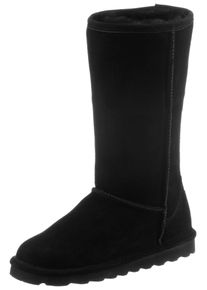 Winterstiefel Bearpaw "ELLE TALL", Damen, Gr. 37, Normalschaft, schwarz, Veloursleder, Schuhe Winterstiefel, Schlupfstiefel mit wasserabweisender Neverwet Impr&auml;gnierung