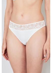 JOOP! Tanga JOOP "Beautiful", Damen, Gr. 36, wei&szlig; (open wei&szlig;), Obermaterial: 80% Baumwolle, 20% Elasthan, unifarben, k&ouml;rpernah, Unterhosen Tanga, mit Spitzen-Details im Cornflower-Design