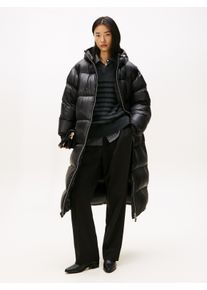 Daunenmantel Tommy Hilfiger "SUPER LIGHT HW DOWN RLX MAXI", Damen, Gr. M, schwarz, Steppware, Obermaterial: 100% Polyamid. F&uuml;llung: 100% Daunen, unifarben, relaxed fit lang, elastischer Bund, M&auml;ntel Daunenmantel, mit super light Daunenf&uuml;llung