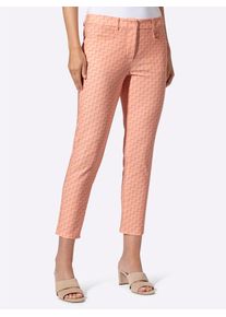 Webhose Heine, Damen, Gr. 46, Normalgr&ouml;&szlig;en, apricot, ros&eacute;, bedruckt, 88% Polyamid, 12% Elasthan, bedruckt, gemustert, mehrfarbig, Hosen Webhose