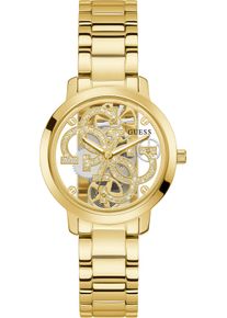 Quarzuhr Guess "QUATTRO CLEAR", gold (goldfarben), Armbanduhren, Damen, Quarzuhr, Armbanduhr, Damenuhr
