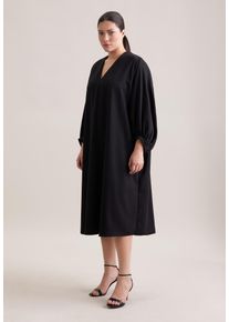 Sommerkleid Seidensticker "Schwarze Rose", Damen, Gr. 5XL (50), Normalgr&ouml;&szlig;en, schwarz, 100% Polyester, unifarben, regular fit, V-Ausschnitt, Kleider Sommerkleid, 1/1 V-Neck Uni