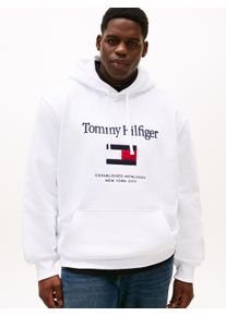 Tommy Hilfiger Big & Tall Hoodie "BT-TOMMY EMBRO FLAG", Herren, Gr. 5XL, wei&szlig;, Sweatware, Obermaterial: 64% Baumwolle, 36% Polyester, TOMMY HILFIGER BIG & TALL, regular fit normal, Rippb&uuml;ndchen, Sweatshirts Hoodie, Gro&szlig;e Gr&ouml;&szlig;en