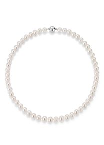 Perlenkette Firetti "Schmuck Geschenk Halsschmuck Halskette Perle", bunt (silberfarben, wei&szlig;), Halsketten, Damen, Perlen Silber 925 (Sterlingsilber), L: 45 B: 6mm, Perlen, Silber 925 (Sterlingsilber), Perlenkette, Made in Germany - mit S&uuml;&szlig;wasserzuchtperle, B:6mm
