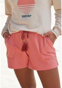Sweatshorts Vivance, Damen, Gr. 44/46, N-Gr, rosa (altrosa), Sweatware, Obermaterial: 60% Baumwolle, 40% Polyester, unifarben, l&auml;ssig geschnitten kurz, Hosen Sweatshorts, Kurze Hose mit aufgesetzten Taschen und Kontrastkordel, Loungewear
