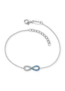 Armband Engelsrufer "Yin Yang Infinity Ocean Shade", silber (silberfarben, kristallwei&szlig;, aquablau, blau, hellblau, kristallwei&szlig;, aquablau, blau, hellblau), Armb&auml;nder, Damen, 20cm, Silber 925 (Sterlingsilber), Armband, Made in Germany - mit Zirkonia (synth.)