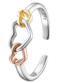 Silberring Engelsrufer "With Love - Herzensangelegenheit Tricolor", rosa (silberfarben, gelbgoldfarben, ros&eacute;goldfarben), Fingerringe, Damen, 1,6 g, Silber 925 (Sterlingsilber), Silberring
