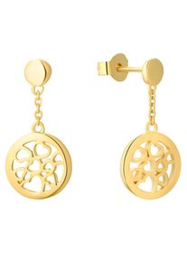 Paar Ohrstecker s.Oliver "M&uuml;nze", gold (gelbgoldfarben), Ohrringe, Damen, Silber 925 (Sterlingsilber), Paar Ohrstecker