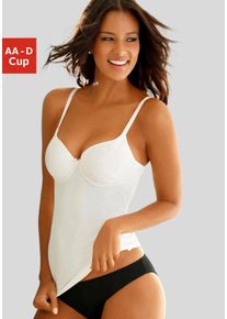 Schalen-BH-Hemd Lascana, Damen, Gr. 70, Cup C, beige (creme), Microtouch, Obermaterial: 82% Polyamid (TACTEL), 18% Elasthan (LYCRA), Basic, BHs Schalen-BH-Hemd, mit B&uuml;gel f&uuml;r einen guten Halt