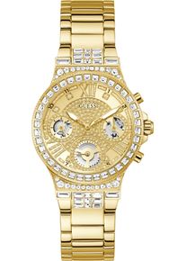 Quarzuhr Guess "MOONLIGHT", gold (goldfarben), Armbanduhren, Damen, Quarzuhr, Armbanduhr, Damenuhr