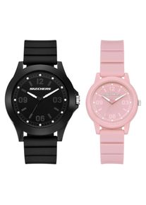 Quarzuhr Skechers "SETS", schwarz, Armbanduhren, Damen, Quarzuhr, Armbanduhr, Silikonarmband, Ideal auch als Geschenk, analog
