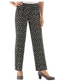 Schlupfhose Classic Basics, Damen, Gr. 46, Normalgr&ouml;&szlig;en, schwarz (schwarz, gebl&uuml;mt), 52% Polyester, 48% Viskose, gemustert, lang, Hosen Schlupfhose
