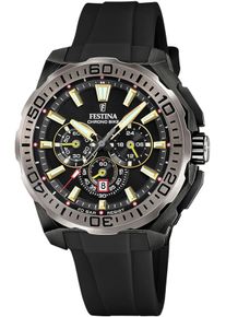 Chronograph Festina "Chrono Bike 2025", schwarz, Armbanduhren, Herren, Chronograph, Quarzuhr, Armbanduhr, Herrenuhr, analog, Tag, Stoppfunktion
