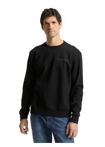 Sweatshirt Tom Tailor, Herren, Gr. XL, schwarz, Sweatware, Obermaterial: 70% Baumwolle, 30% Polyester, unifarben, regular fit normal, Rundhals, Rippb&uuml;ndchen, Sweatshirts Sweatshirt, mit Logo Stickerei