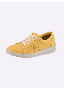 Sneaker Casual Looks, Damen, Gr. 38, gelb, Glattleder, Schuhe Sneaker