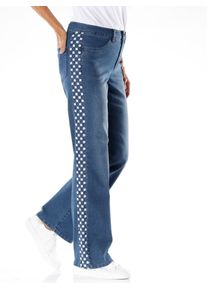 Bequeme Jeans Classic Basics, Damen, Gr. 46, Normalgr&ouml;&szlig;en, blau, bleached, 81% Baumwolle, 17% Polyester, 2% Elasthan, unifarben, lang, Jeans Bequeme Jeans