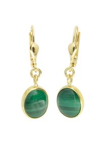 Paar Ohrh&auml;nger OSTSEE-SCHMUCK "- Classic 10x8 mm - Gold 333/000 - Malachit" Gr. 30, gold (gold 333, goldfarben, gelb), Ohrringe, Damen, Gelbgold 333, Paar Ohrh&auml;nger