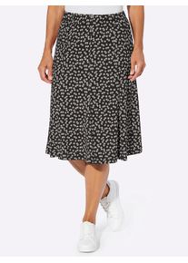 Jerseyrock CLASSIC, Damen, Gr. 48, schwarz-wei&szlig; (schwarz, wei&szlig;, bedruckt), 95% Polyester, 5% Elasthan, bedruckt, gebl&uuml;mt, gemustert, mehrfarbig, knielang, R&ouml;cke Jerseyrock