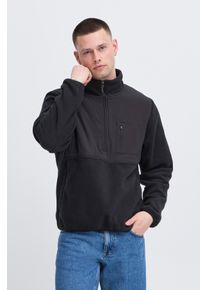 Fleecepullover Blend "BHMARIO Sweatshirt halfzipp", Herren, Gr. S, schwarz, Fleece, Obermaterial: 100% Polyester, unifarben, regular fit h&uuml;ftlang, Rundhals, eingefasste Kante, Sweatshirts Fleecepullover, im Troyer-Stil