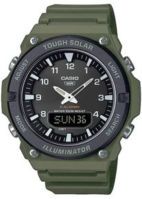 Solaruhr, gr&uuml;n (khaki), CASIO TIMELESS COLLECTION, Armbanduhren, Herren, Solaruhr, Armbanduhr, Herrenuhr, analog, digital, automatischer Kalender