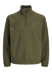 Jack & Jones Sweatshirt JACK & JONES "JCOPOINT FLEECE SWEAT HIGH NECK HALF ZIP", Herren, Gr. XL, grape leaf, angeraute Sweatware, Obermaterial: 100% Polyester, unifarben, relaxed fit, Rundhals, Rippb&uuml;ndchen, Sweatshirts Sweatshirt