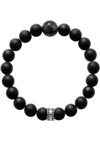 Armband Thomas Sabo "Armband Obsidian" Gr. 21, silber (silberfarben, schwarz, schwarz), Armb&auml;nder, Damen, 21, Silber 925 (recycelt), Armband, mit Obsidian