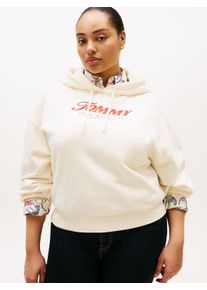 Hoodie Tommy Hilfiger Curve "CRV FUN GRAPHIC MDRN HOODIE", Damen, Gr. 52, calico, Sweatware, Obermaterial: 100% Baumwolle, bedruckt, regular fit normal, ohne Ausschnitt, Rippb&uuml;ndchen, Sweatshirts Hoodie, in gro&szlig;en Gr&ouml;&szlig;en