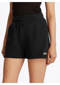 Shorts Tommy Jeans "TJW SCRIPT SHORT EXT", Damen, Gr. XXL (44), N-Gr, schwarz, Sweatware, Obermaterial: 100% Baumwolle, unifarben, regular fit kurz, Hosen Shorts, mit Logoschriftzug