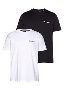 T-Shirt Champion, Herren, Gr. XL (52), schwarz-wei&szlig; (wei&szlig;, schwarz), Obermaterial: 100% Baumwolle, Basic h&uuml;ftlang, Rundhals, Shirts T-Shirt, Topseller