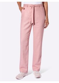 B&uuml;gelfaltenhose Inspirationen, Damen, Gr. 40, Normalgr&ouml;&szlig;en, rosenquarz, 55% Leinen, 45% Viskose, unifarben, lang, Hosen B&uuml;gelfaltenhose