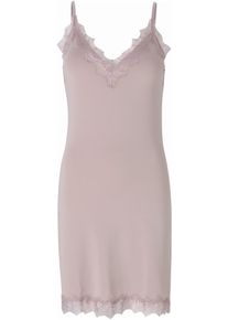 Unterkleid rosemunde "Billie Strap Dress", Damen, Gr. 34, N-Gr, rosa (vintage powder), Single Jersey, Obermaterial: 90% Polyester, 10% Elasthan, unifarben, schmal kniefrei, tiefer V-Ausschnitt, Kleider Unterkleid, mit Spitze, V-Ausschnitt, verstellbare Tr&auml;ger, elegant, Polyestermix