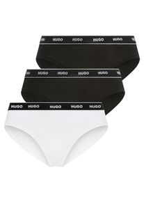 Slip HUGO UNDERWEAR "TRIPLET BRIEF STRIPE", Damen, Gr. S, 3 Stk., bunt (open miscellaneous 970), Jersey, Obermaterial: 95% Baumwolle, 5% Elasthan, k&ouml;rpernah, Unterhosen Slip, mit HUGO Logo-Elastikbund