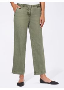 7/8-Jeans Inspirationen, Damen, Gr. 46, Normalgr&ouml;&szlig;en, gr&uuml;n (khaki), 96% Baumwolle, 4% Elasthan, unifarben, lang, Jeans 7/8-Jeans