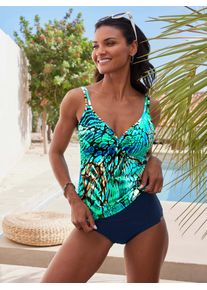 Tankini, Damen, Gr. 46, Cup B, gr&uuml;n (smaragd, t&uuml;rkis, bedruckt), Elasthan, Polyamid, Bikini-Sets Tankini