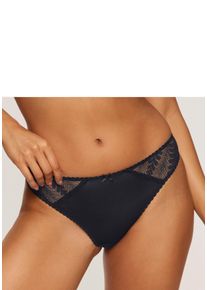 Tanga Lascana "Amira", Damen, Gr. 48/50, schwarz, Microtouch, Obermaterial: 87% Polyamid, 13% Elasthan, Unterhosen Tanga, mit graphischen Spitzeneins&auml;tzen