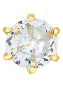 Single-Ohrstecker Amor "2021581", gold (goldfarben, wei&szlig;, kristallwei&szlig;), Ohrringe, Damen, Gelbgold 375, Single-Ohrstecker, mit Zirkonia (synth.)