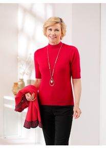 Kurzarmpullover CLASSIC "Pullover", Damen, Gr. 44, rot, 50% Modal, 30% Polyamid, 20% Polyester, unifarben, Pullover Kurzarmpullover