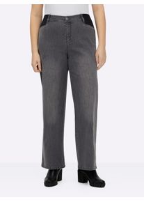 Bequeme Jeans sheego, Damen, Gr. 44, Normalgr&ouml;&szlig;en, anthrazit, grau, denim, 99% Baumwolle, 1% Elasthan, unifarben, lang, Jeans Bequeme Jeans