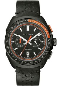 Chronograph Bulova "Racer", schwarz, Armbanduhren, Herren, Chronograph, Armbanduhr, Quarzuhr, Herrenuhr, Saphirglas, Lederarmband