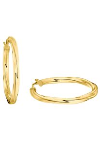 Paar Creolen Amor "2015275", gold (goldfarben), Ohrringe, Damen, Gelbgold 585, Paar Creolen