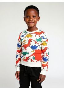 Sweatshirt Blue Seven, Jungen, Gr. 92, wei&szlig; (sanftes wei&szlig;), Sweatware, Obermaterial: 100% Baumwolle, bedruckt, regular fit normal, Rundhals, Rippb&uuml;ndchen, Sweatshirts Sweatshirt, mit tollen Dino-Motiven