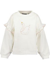 Sweatshirt Blue Seven, M&auml;dchen, Gr. 104, wei&szlig; (sanftes wei&szlig;), Sweatware, Obermaterial: 95% Baumwolle, 5% Elasthan, unifarben, regular fit normal, Rundhals, Rippb&uuml;ndchen, Sweatshirts Sweatshirt, mit s&uuml;&szlig;er Stickerei