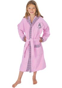 W&ouml;rner Kinderbademantel W&Ouml;RNER "Pferd rosa" Gr. 152, rosa, L:90cm, Baumwoll-Webfrottier, Hausm&auml;ntel, Kinderbademantel, mit Stickerei, mit Taschen, maschinenwaschbar, trocknergeeignet