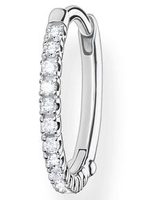 Single-Creole Thomas Sabo "wei&szlig;e Steine gold, wei&szlig;e Steine silber", bunt (silberfarben, wei&szlig;, kristallwei&szlig;), Ohrringe, Damen, Silber 925 (recycelt), Single-Creole, mit Zirkonia (synth.)