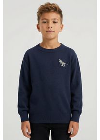 Sweatshirt name it "NMMVALLEN LS NREG SWEAT BRU", Jungen, Gr. 92, navy blazer print:dino, angeraute Sweatware, Obermaterial: 60% Baumwolle, 40% Polyester, unifarben, normal normal, Rundhals, Rippb&uuml;ndchen, Sweatshirts Sweatshirt